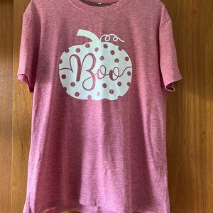 Pink Kids Halloween Boo Shirt